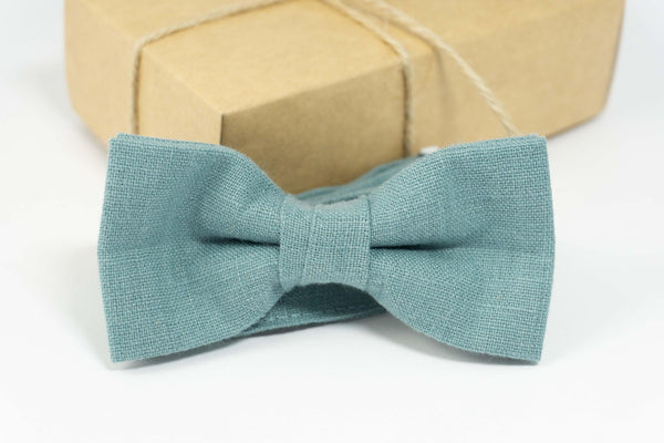 Mint gray mens bow tie | Mint gray wedding bow tie