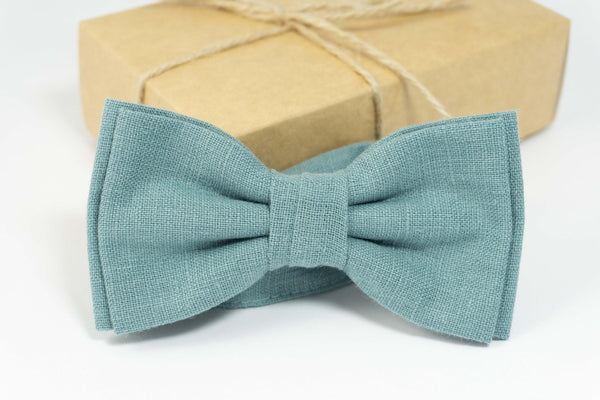 Mint gray ties for weddings | Mint gray butterfly bow tie