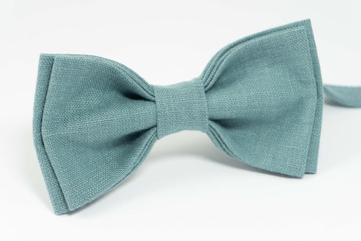 Mint grey bow ties for men | Mint grey wedding bow tie