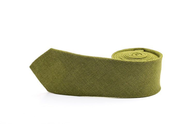 Moss Linen Men's Skinny Ties: Ideal Wedding Attire and Groomsmen Gift