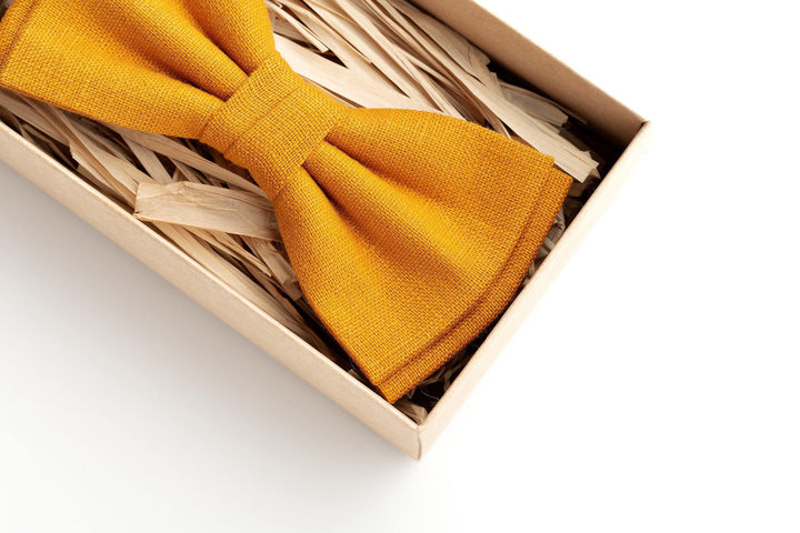 Mustard Bow Tie for Men - Elevate Your Wedding Style with Our Stylish Mustard Bowtie