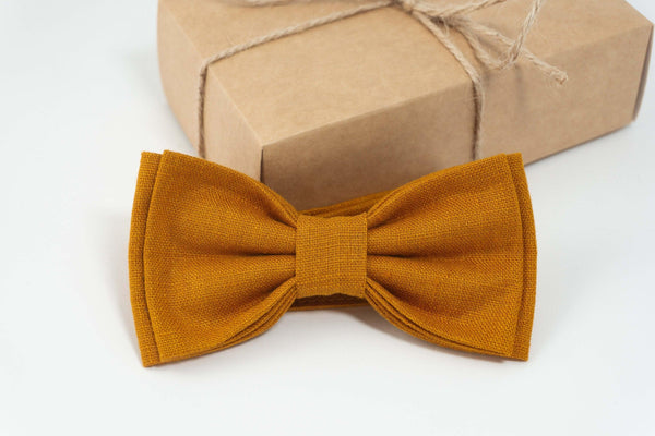 Mustard bow tie | mustard groomsmen ties for weddings