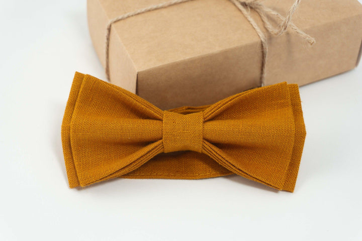 Mustard bow tie | wedding bow tie