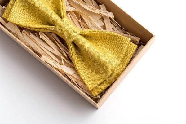 Mustard Bow Tie - Elegant and Versatile Accessory for Weddings and Special Occasions