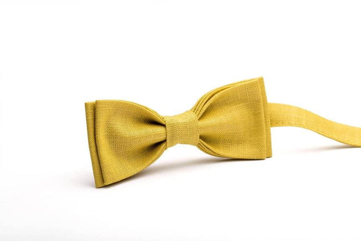 Mustard Bow Ties for Men and Pocket Squares - Stylish Accessories for Groomsmen