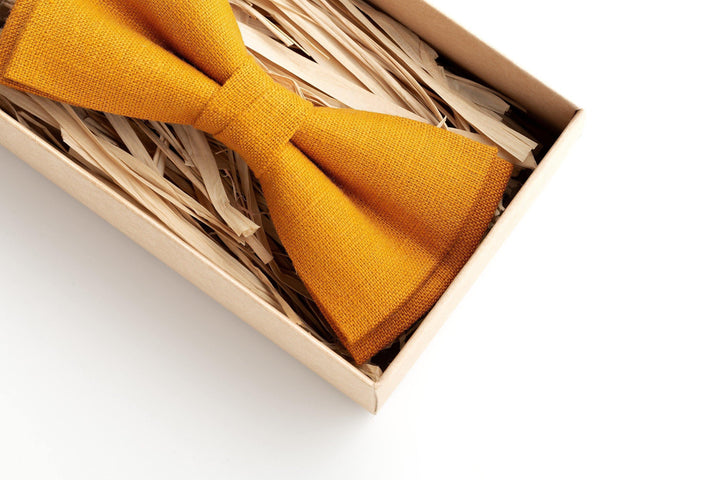 Mustard Men's Wedding Bow Ties & Pocket Squares for Your Groomsmen - Elevate Your Wedding Style