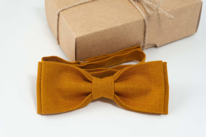 Mustard wedding bow tie | mustard batwing bow tie