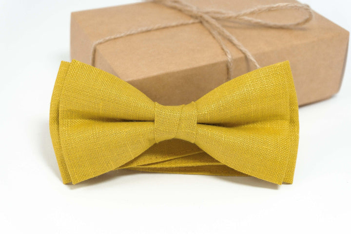 Mustard yellow bow tie | Mustard yellow color bow tie