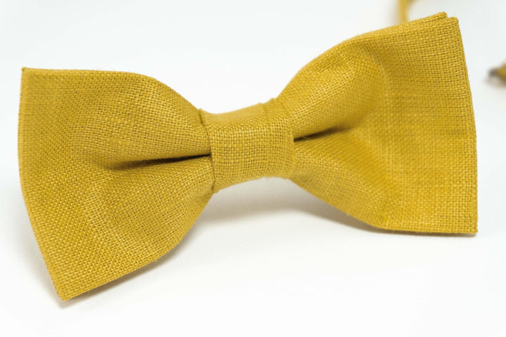 Mustard yellow bow tie | Mustard yellow mens wedding bow ties