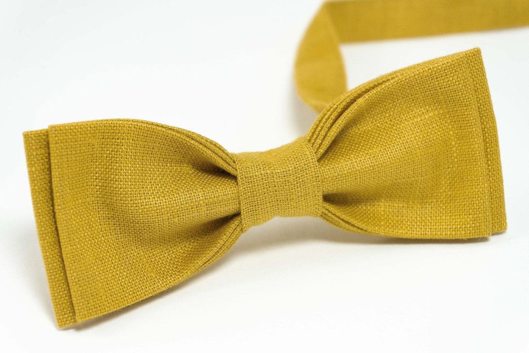 Mustard yellow wedding bow ties for groomsmen | Mustard yellow baby bow tie