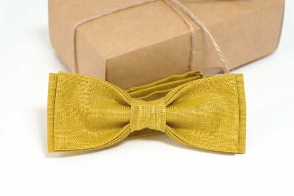 Mustard yellow wedding bow ties for groomsmen | Mustard yellow baby bow tie