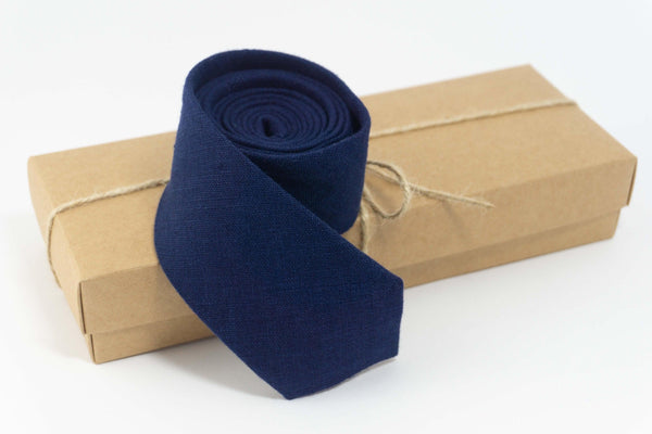 Navy Blue Necktie - Classic Men's Tie for Weddings, Groomsmen Gifts