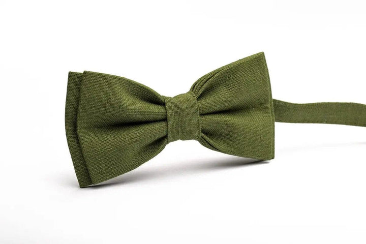 Elegant Olive Green Bow Tie - Versatile Accessory for Weddings and Formal Events