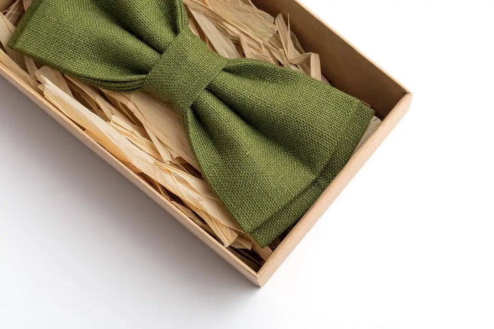 Elegant Olive Green Bow Tie - Versatile Accessory for Weddings and Formal Events