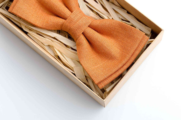 Stand Out in Style with Our Vibrant Orange Bow Tie - Perfect for Weddings and Special Events