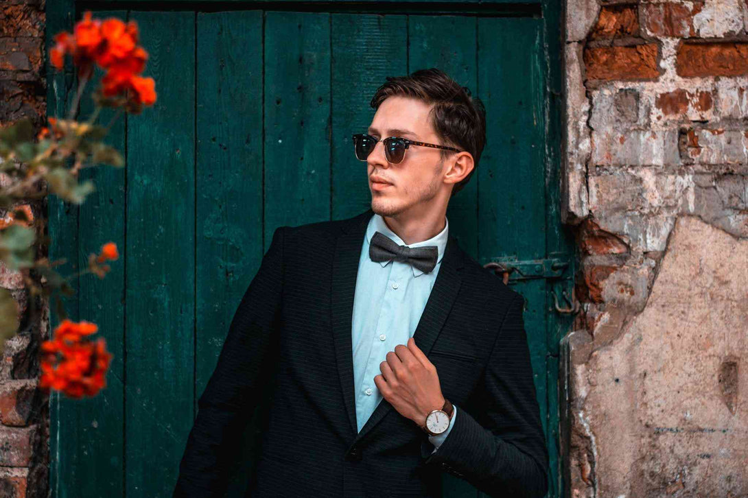 Stand Out with Our Eco-Friendly Orange Linen Skinny Bow Tie Set for Men