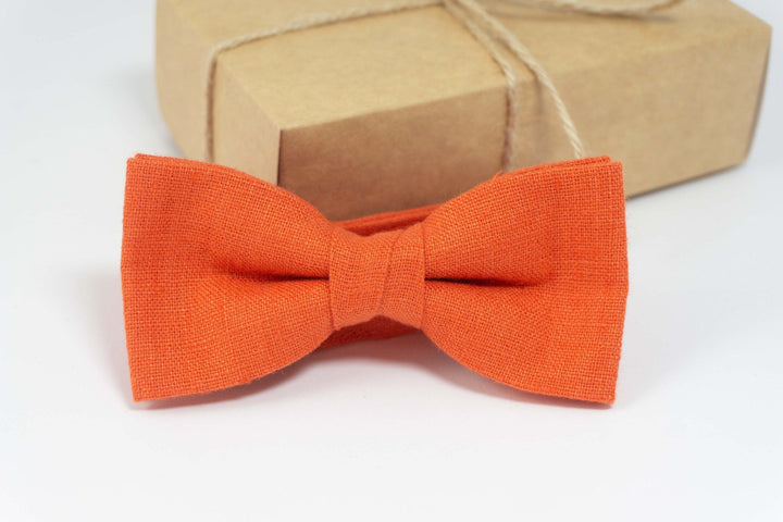 Orange bow ties for wedding | Mens orange bow tie