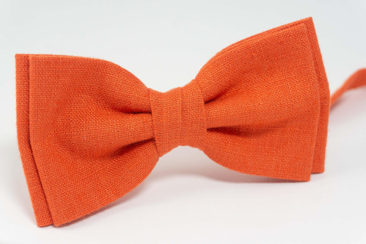 Orange color mens bow tie | Orange wedding bow tie
