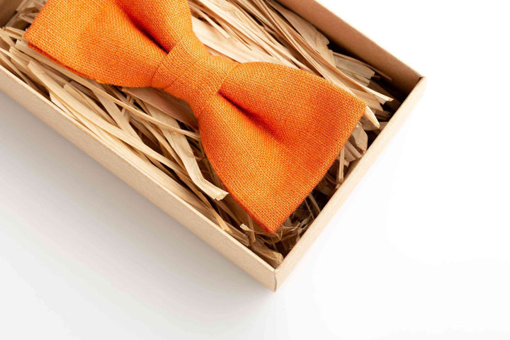 Orange pre tied bow ties for men and boys bow ties - Orange bow tie, bow ties for men, pretied bow ties