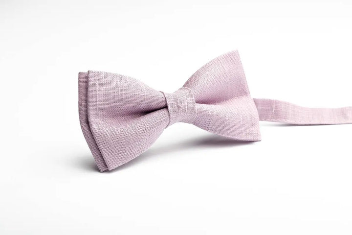Pale Purple Linen Bow Tie - Elegant Accessory for Men's Formal Wear