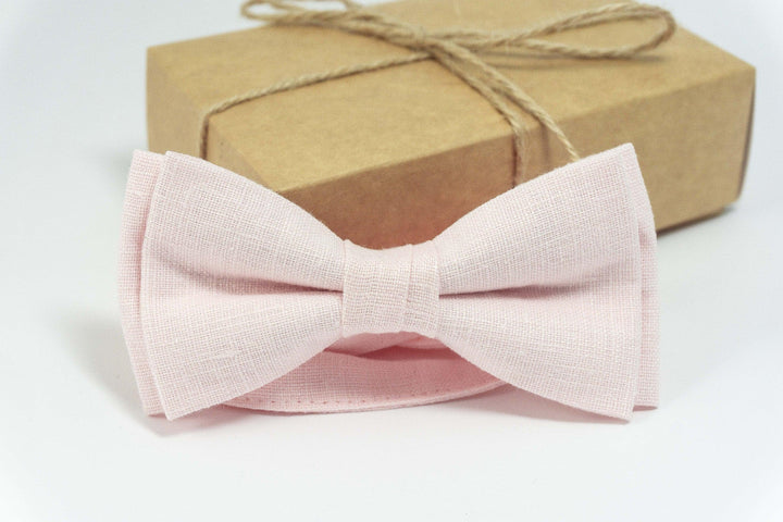 PETAL pink mens linen Necktie