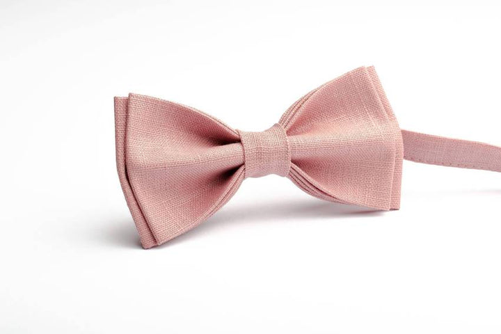 Piggy Pink Linen Bow Tie - A Charming Accessory for Weddings and Groomsmen