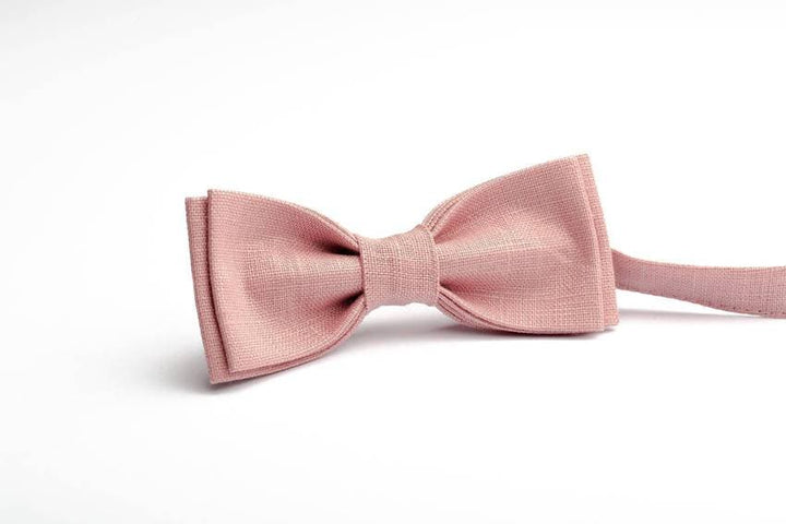 Piggy Pink Linen Bow Tie - Playful Elegance for Every Occasion