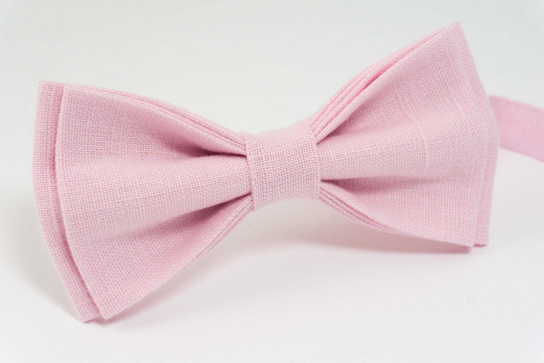 Pink color bow tie | linen ties for men