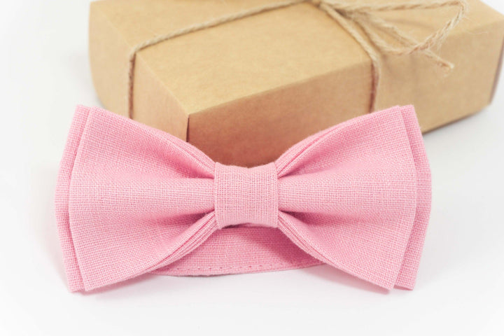 Pink color linen bow tie | bow ties for men