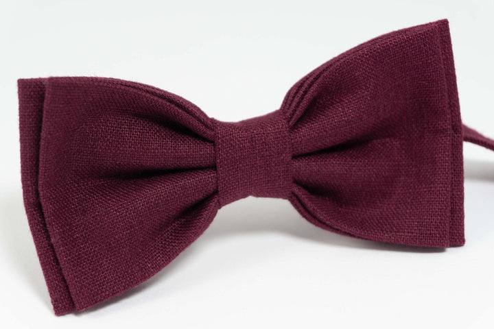 Plum bow tie and pocket square | Plum bow tie