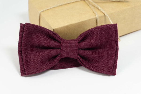 Plum bow tie and pocket square | Plum bow tie