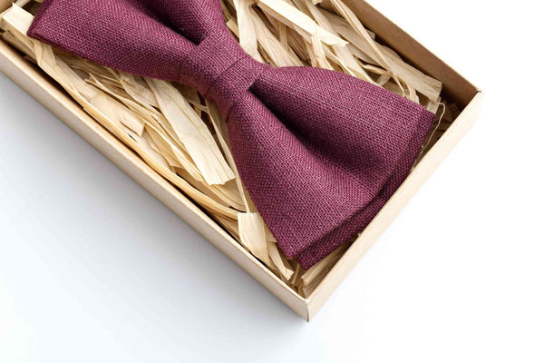Complete Your Groomsmen's Look with Our Sophisticated Plum Bow Tie - Ideal for Fall Weddings