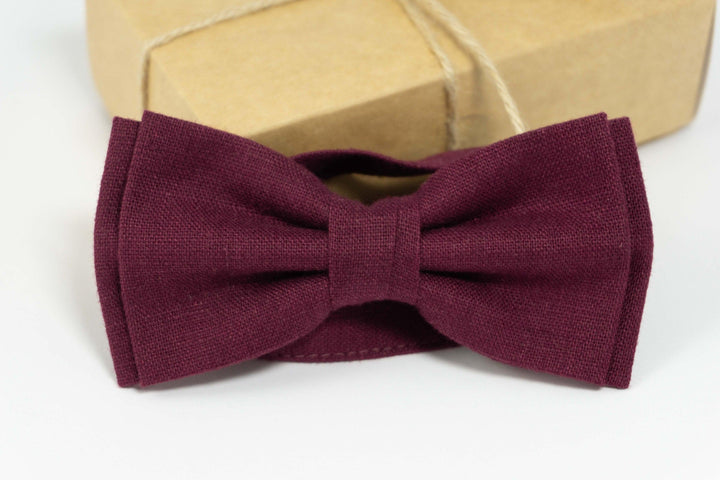 Plum color mens bow tie | Plum wedding bow tie