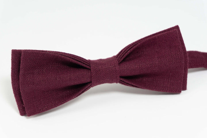 Plum wedding bow ties for groomsmen | Plum baby bow tie
