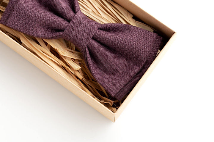 Elegant Eggplant Bow Ties for Weddings - Perfect Groomsmen Gift