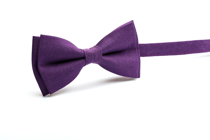 Charming Linen Violet Bow Tie - A Distinctive Accessory for All Occasions