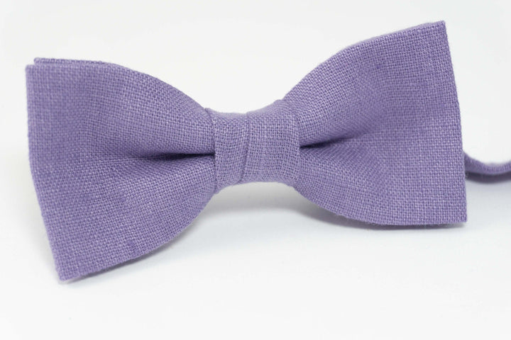 Purple wedding bow tie | Purple linen bow tie for weddings