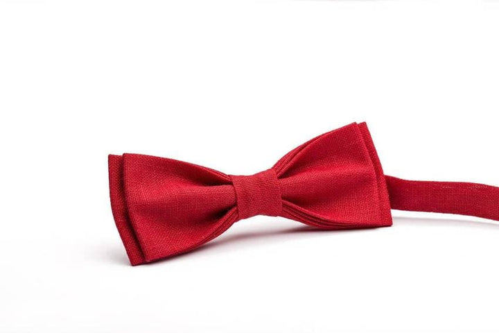 Red Bow Bow Tie and Pocket Square - Perfect Wedding Accessories