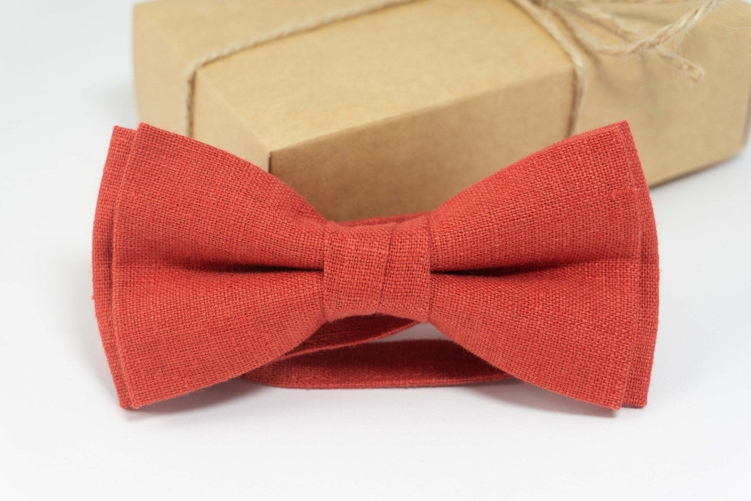 Rust Wedding Bow Tie for men at formal event