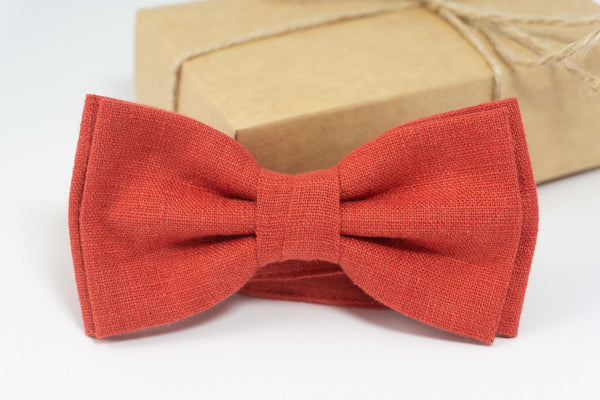 Red brick color bow tie | red brick ties for men