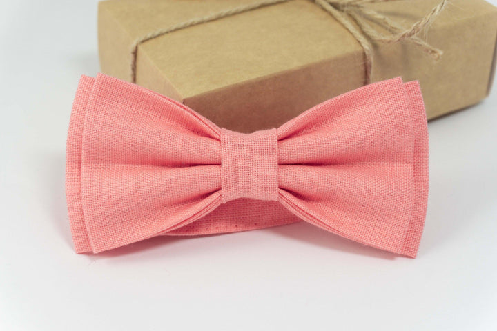 Rose color pre-tied bow tie | wedding bow ties