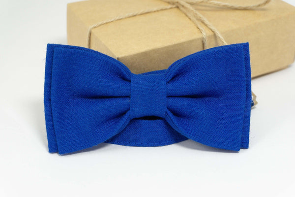 Royal blue bow tie and pocket square | Royal blue bow tie