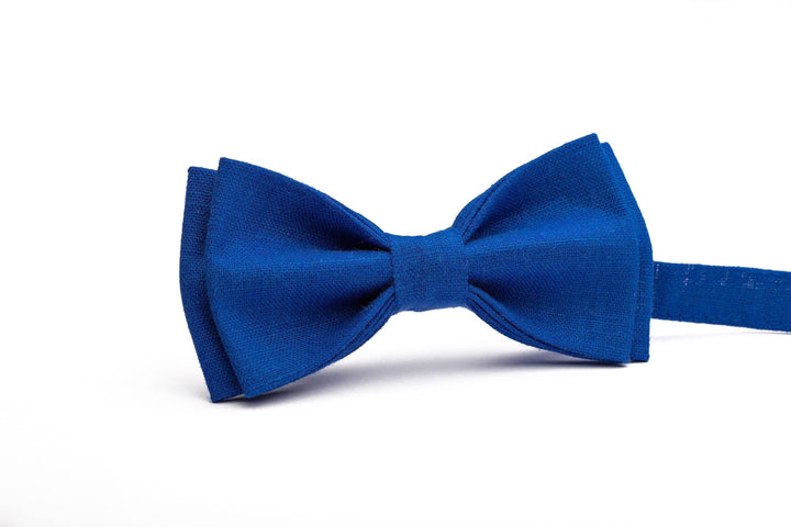 Royal Blue Eco-Friendly Natural Linen Men's Bowtie - Stylish and Sustainable