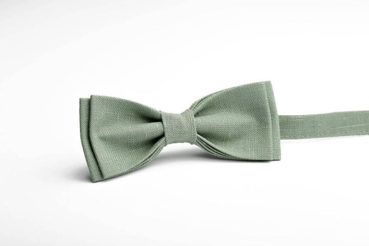Sage Green Linen Bow Tie for Groom - Dapper Elegance