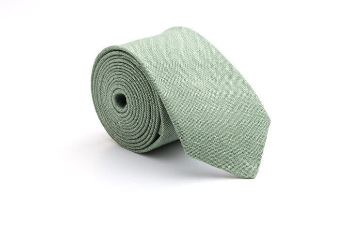 Sage Green Necktie for Wedding - Elegant Mens Tie Collection