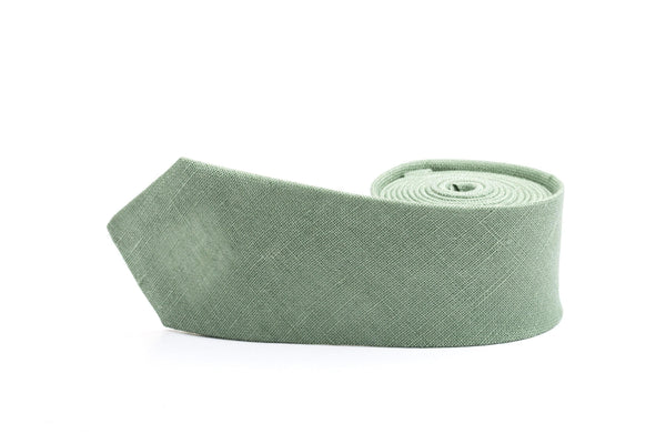 Cravatta In Lino Verde Salvia Chiaro E Menta Pastello - Giardino, Sposi Da Matrimonio Estivi, Cravatte Per Testimoni Dello Sposo - Italia - Foto 11