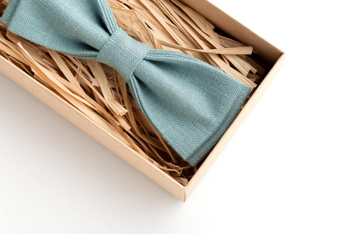 Stylish Sea Grass Linen Bow Tie for Groom | Men's Wedding Ties & Accessories