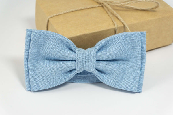 Sky blue bow tie and pocket square | Sky blue bow tie