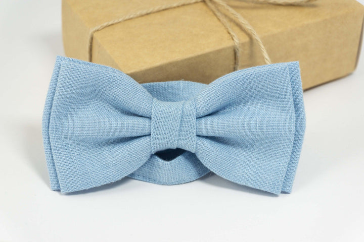 Sky blue mens bow tie | Sky blue wedding bow tie