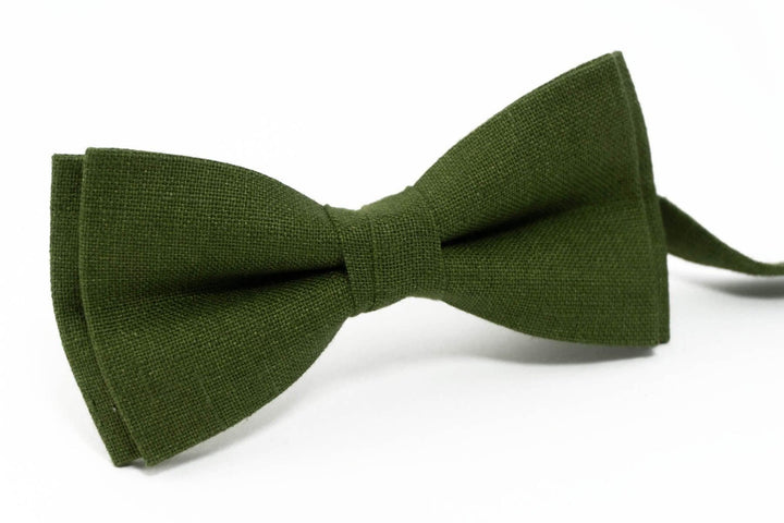 Solid Olive Green Men's Pre-Tied Bow Ties
